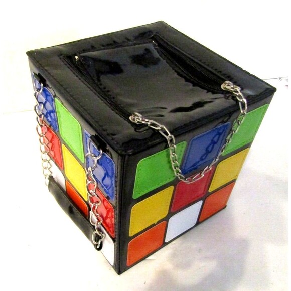 Rubiks Cube NWOT Novelty Purse Cute Bag Multicolor Handbag Womens - Picture 6 of 8